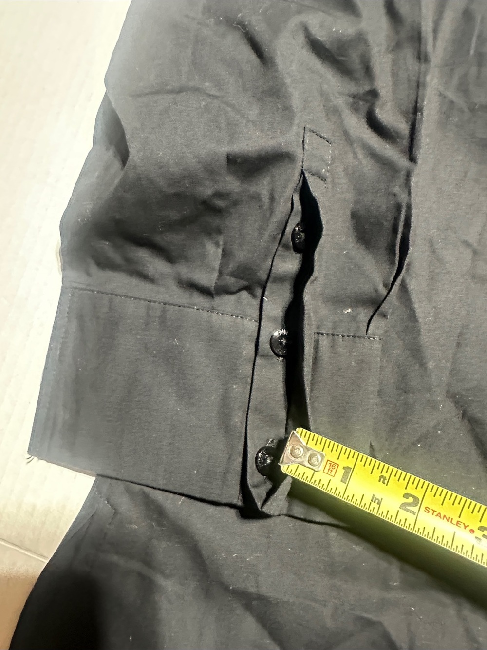 NWT Pure black Ulla Popken Navy elbow length button down top organic 100% cotton - Picture 7 of 13